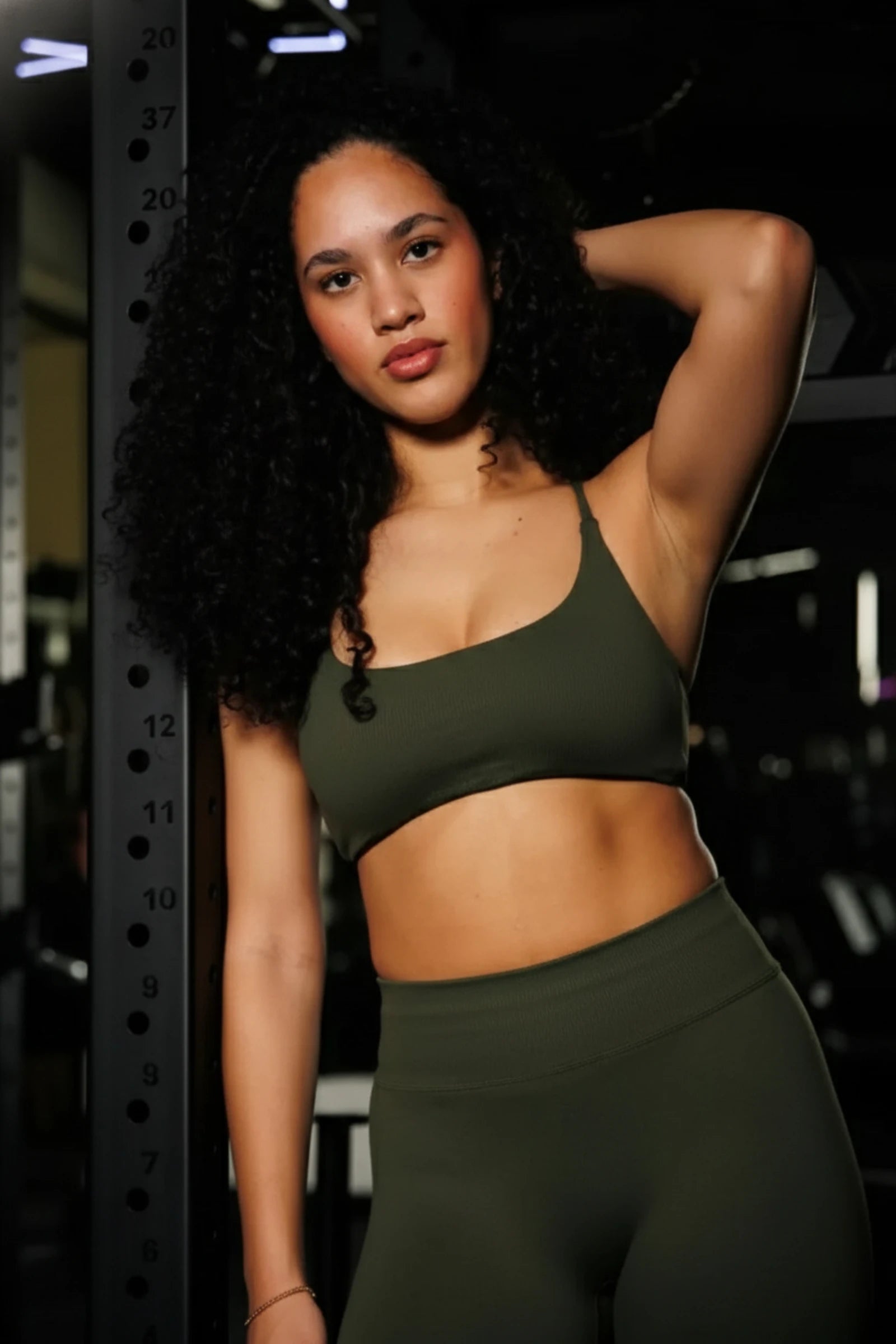 Twisted Back Bra Olive